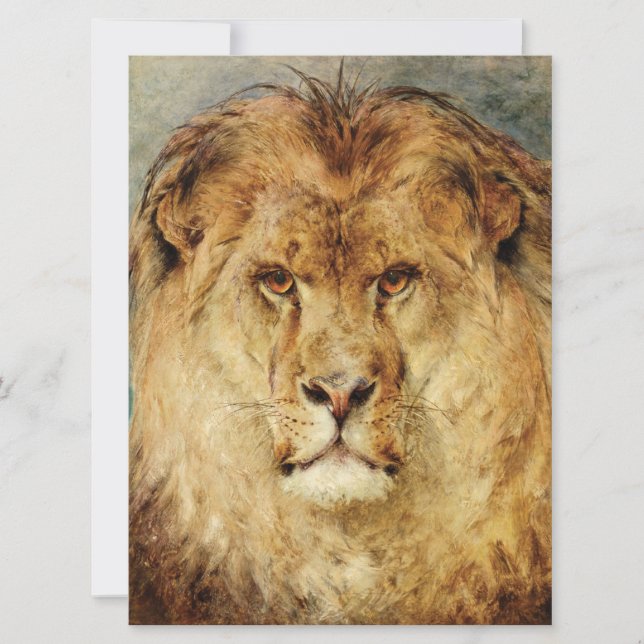 Cartão Cabeça de Leão (por Heywood Hardy) (Frente)