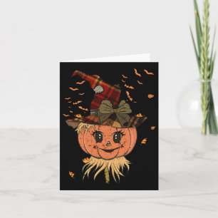 Cartão Cabeça De Pumpkin E Queda Do Chapéu