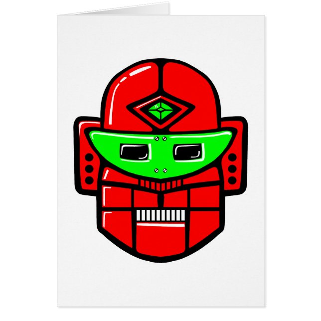 Cartão Cabeça de Robô Retroativa (Frente)