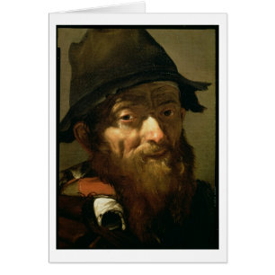 Cartão Cabeça de um ancião, detalhe de retrato de um M