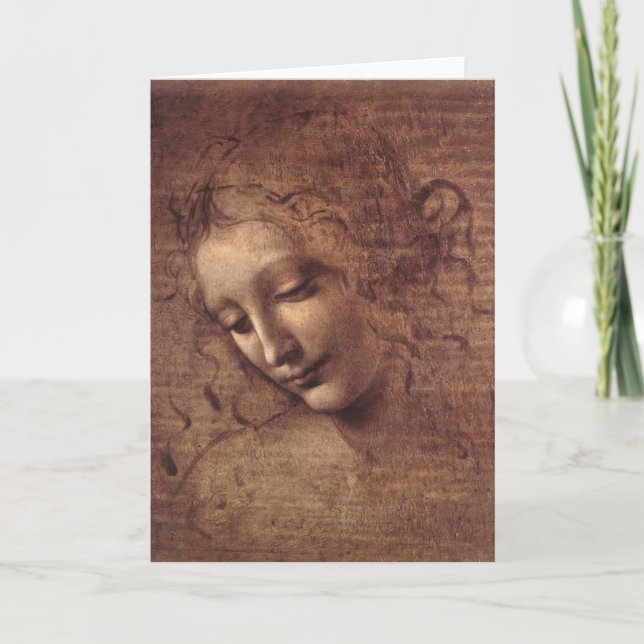 Cartão Cabeça de uma jovem mulher com cabelo Tousled (Frente)