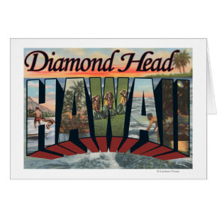Cartão Cabeça do diamante, Havaí - grandes cenas da let