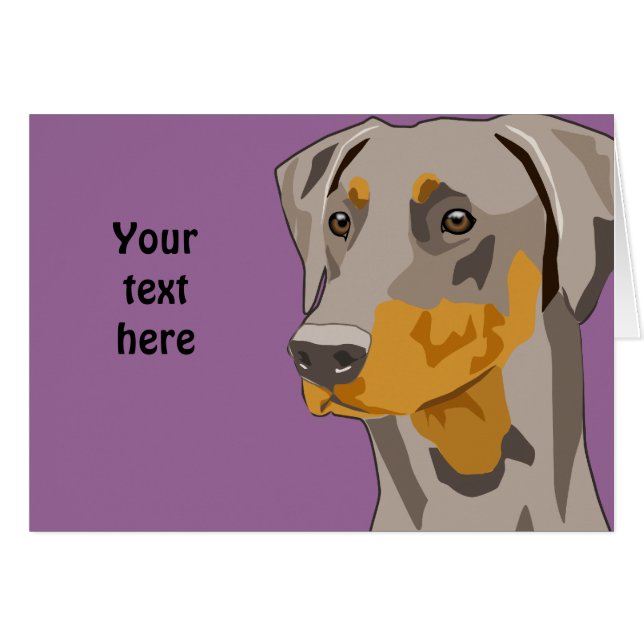 Cartão Cabeça do Doberman, jovem corça, Uncropped (Frente Horizontal)