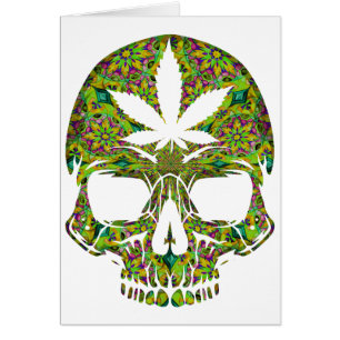 Cartão Cabeça do esqueleto do crânio da erva daninha