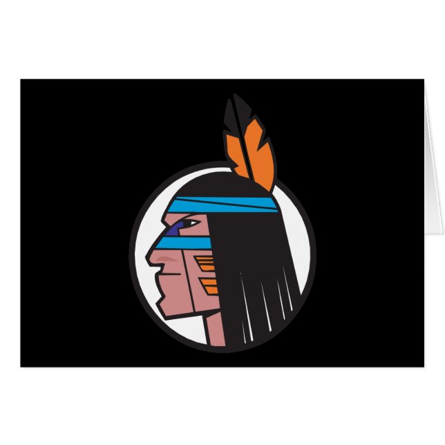 Cartão Cabeça indiana do guerreiro (Frente Horizontal)