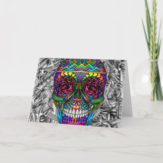 Cartão Cabeça inoperante da arte abstracta espiral do (Frente)