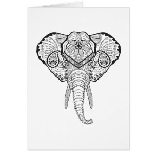 Cartão Cabeça inspirada do elefante