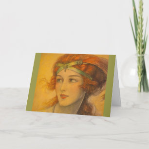 Cartão Cabeça-vermelha maravilhosa de 1919