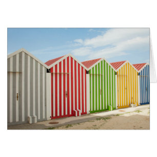 Cartão Cabeças Coloridas Na Praia