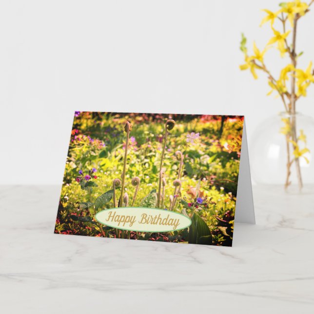 Cartão Cabeças De Flores E Flores Aniversário (Flor Amarela)