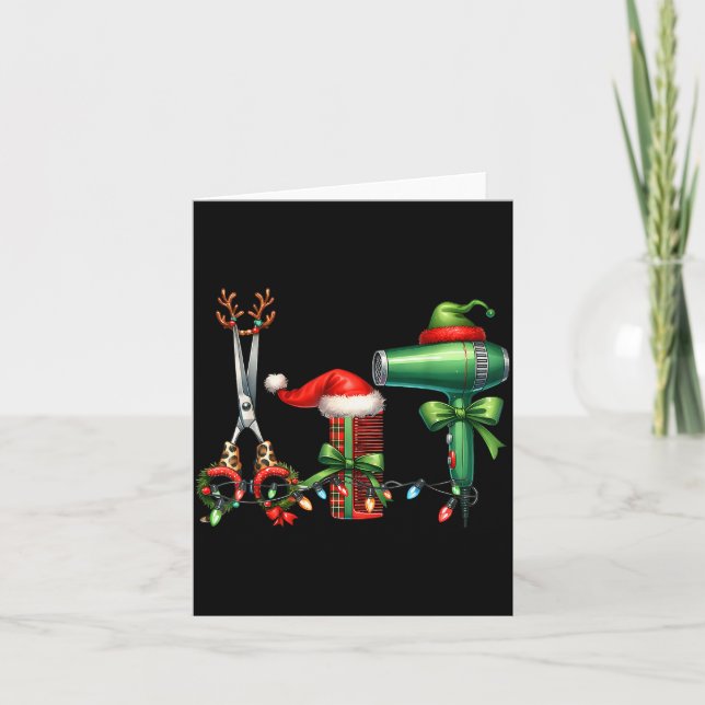 Cartão Cabeleireiro de Natal Cabeleireira Licenciada (Frente)