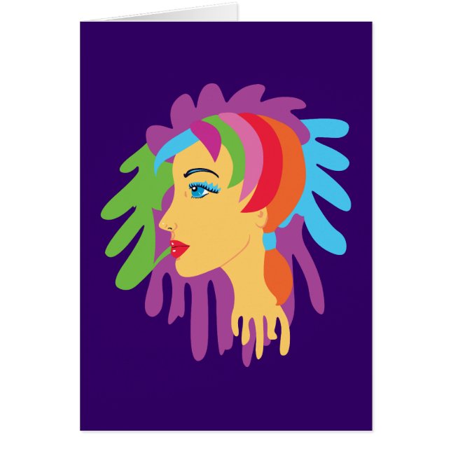 Cartão Cabelo arco-íris (Frente)