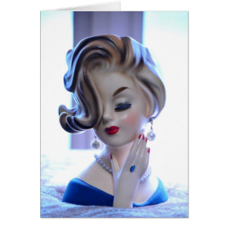 Cartão Cabelo chique sofisticado da senhora Cabeça Vaso