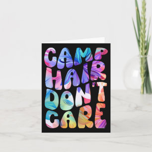 Cartão Cabelo de acampamento não se importa com camisa de