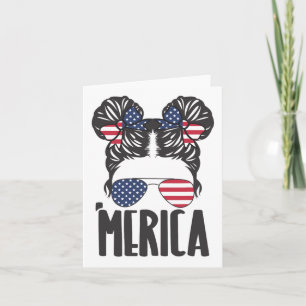 Cartão Cabelo Desarrumado Merica Óculos de Sol Mulheres M