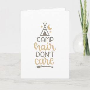 Cartão cabelo do acampamento não se importa