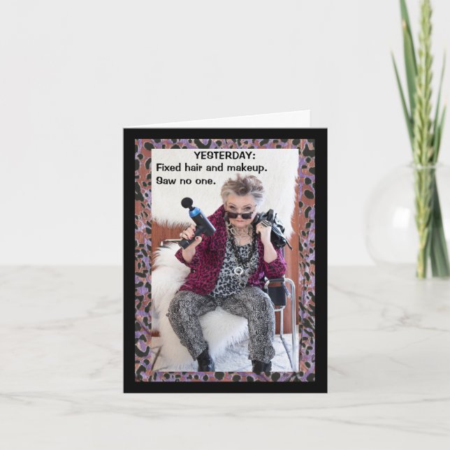 Cartão Cabelo perdido...carta engraçada (Frente)