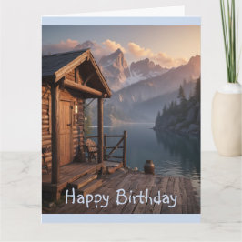 Cartão Cabina no lago