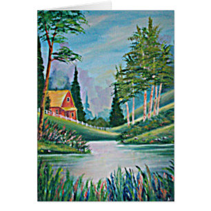 Cartão Cabina pela pintura a óleo de fluxo