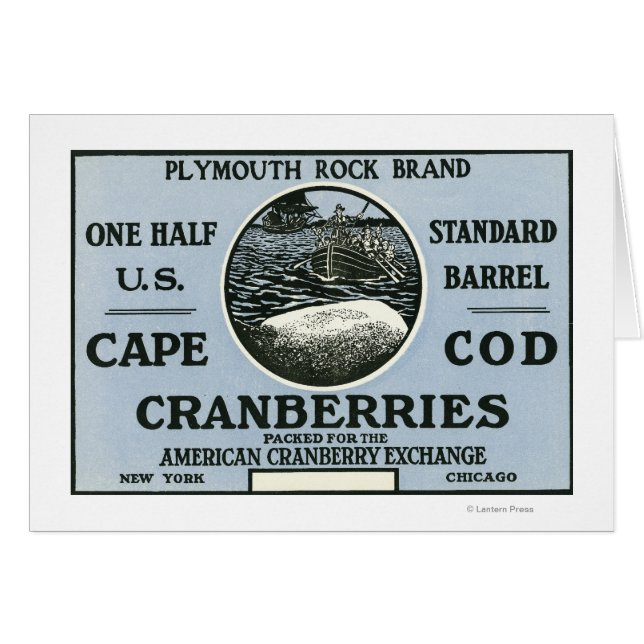 Cartão Cabo Cod Plymouth Rock Marca Cranberry (Frente Horizontal)