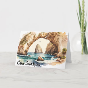 Cartão Cabo San Lucas Mexico Beach Watercolor