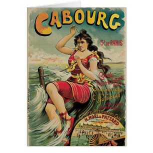Cartão Cabourg, França Resort de Praia, Arte de Viagem An