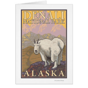 Cartão Cabra de montanha - parque nacional de Denali,