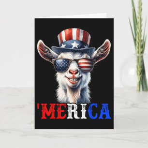 Cartão Cabra Merica Patriótica 4 De Julho Divertida Crian