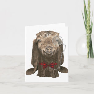 Cartão Cabra Núbia Engraçada Com Monóculo