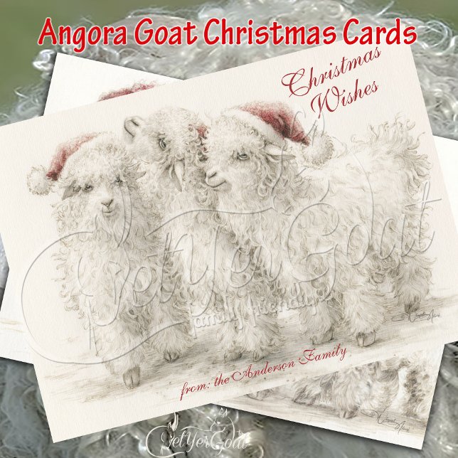 Cartão Cabras de Natal Angora (Criador carregado)