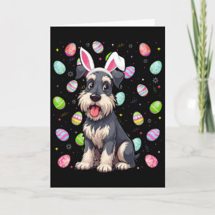 Cartão Caça ao Ovo de Páscoa do Cão Schnauzer Miniatura O