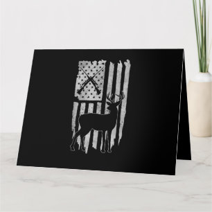 Cartão Caça ao Veado com Bandeira Americana Caçador Patri