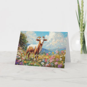 Cartão Caça Coca-Colorida Prado de Flor Selvagem
