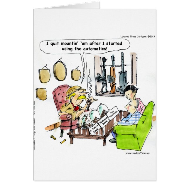 Cartão Caça Com Presentes E Camisetas Engraçados Automáti (Frente)