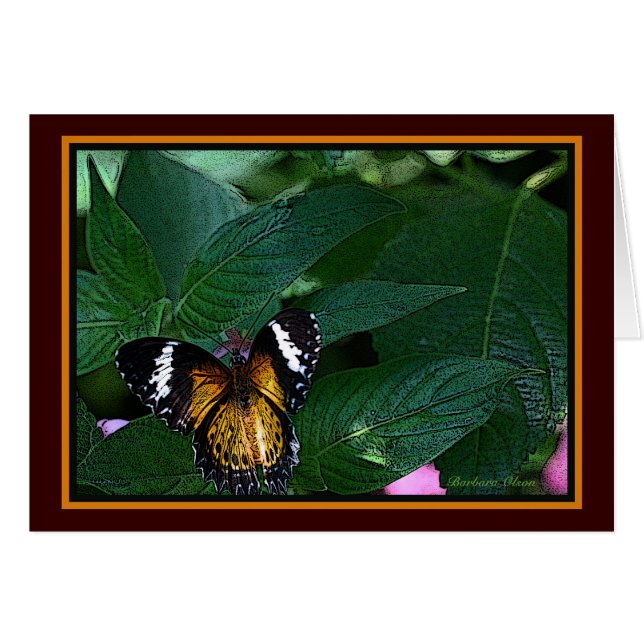 Cartão Caça-leopardo (Cetosia cyane): Borboleta (Frente Horizontal)