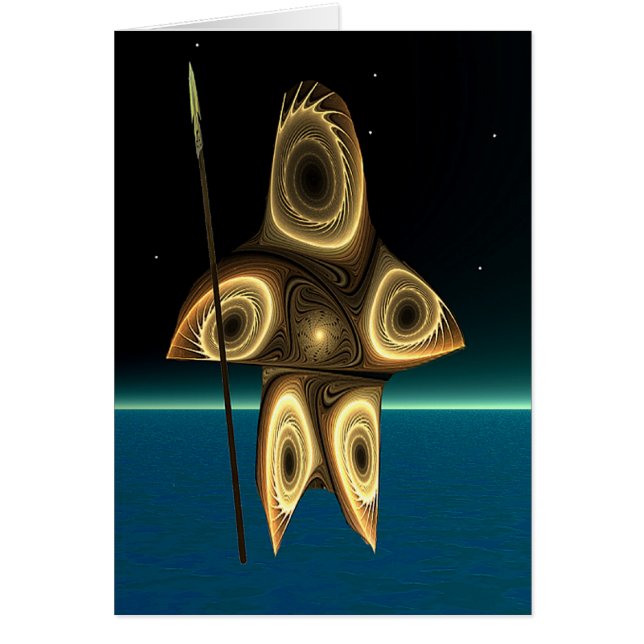 Cartão Caçador Inuit Fractal (Frente)