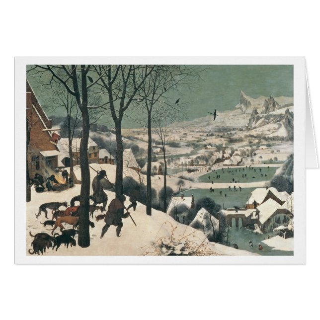 Cartão Caçadores na neve - em janeiro de 1565 (Frente Horizontal)