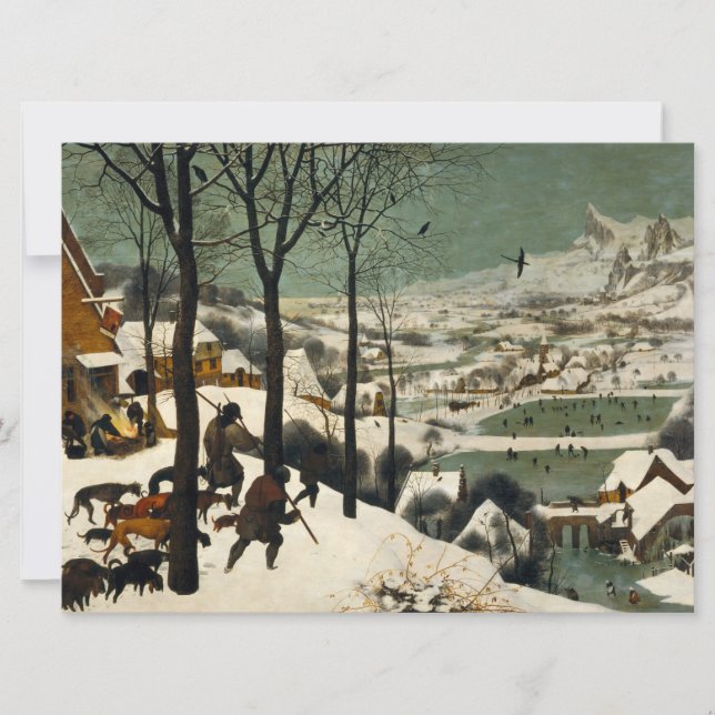 Cartão Caçadores na Neve (por Pieter Bruegel, o Velho) (Frente)