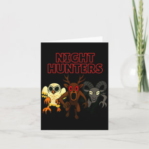 Cartão Caçadores Noturnos. 3 Animais Na Floresta. Gamer L