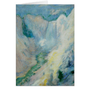 Cartão Cachoeira em Yellowstone por Twachtman, Arte Antig