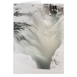 Cartão Cachoeira Godafoss, inverno, Islândia