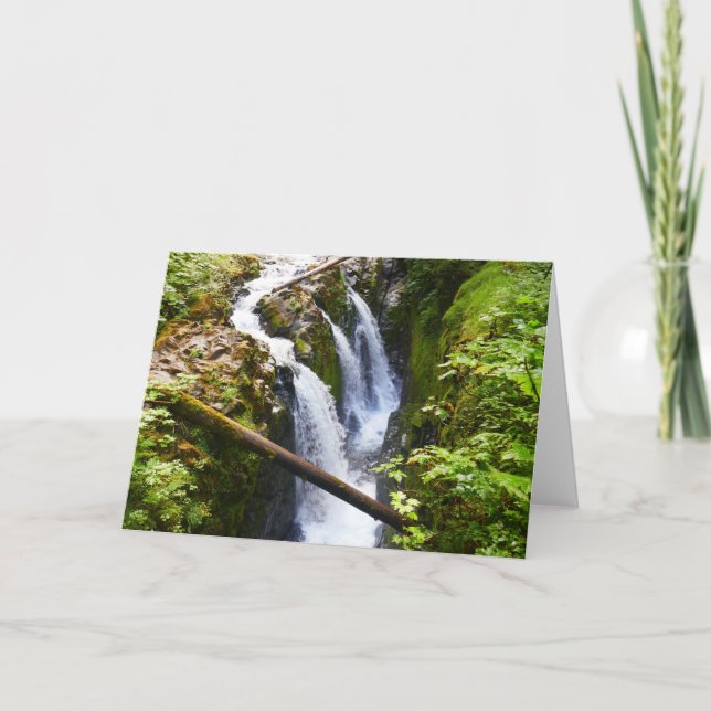 Cartão Cachoeira Sol Duc I no Parque Nacional Olímpico (Frente)