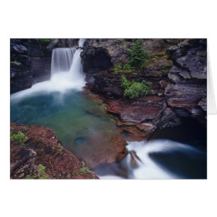 Cartão Cachoeira St Mary no Parque Nacional Glacier em