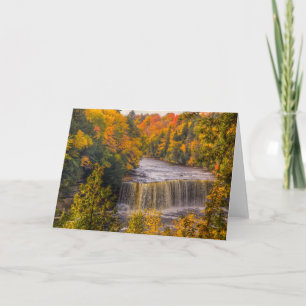 Cartão Cachoeira Superior com Cores de Outono