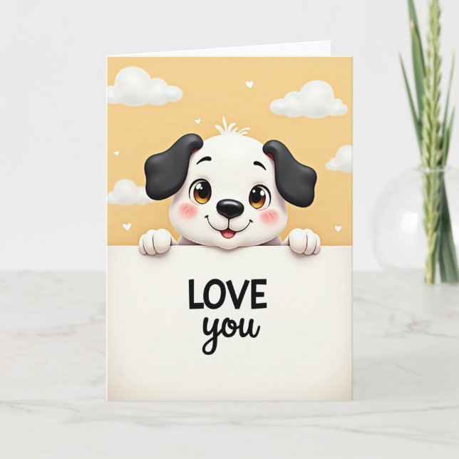 Cartão Cachorrinho Amo Você (Frente)