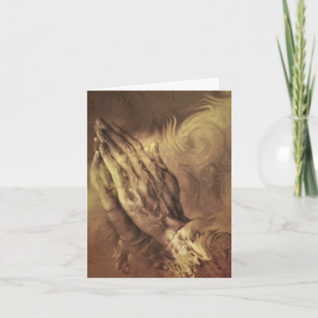 Cartão cachorrinho vermelho "orando mãos" (Frente)