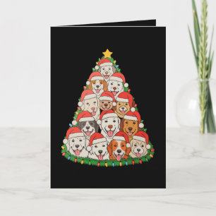 Cartão Cachorrinhos de Natal Árvore de Natal Mãe Pai
