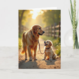 Cartão Cachorrinhos do Dia dos Pais Ensolarado
