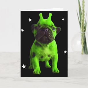 Cartão Cachorro Alien Meme Retro Cachorro Tolo Espaço Vin