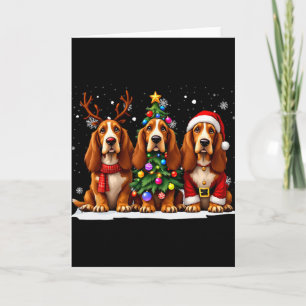 Cartão Cachorro Amante do Natal Retro Santa Rena Cão Apos